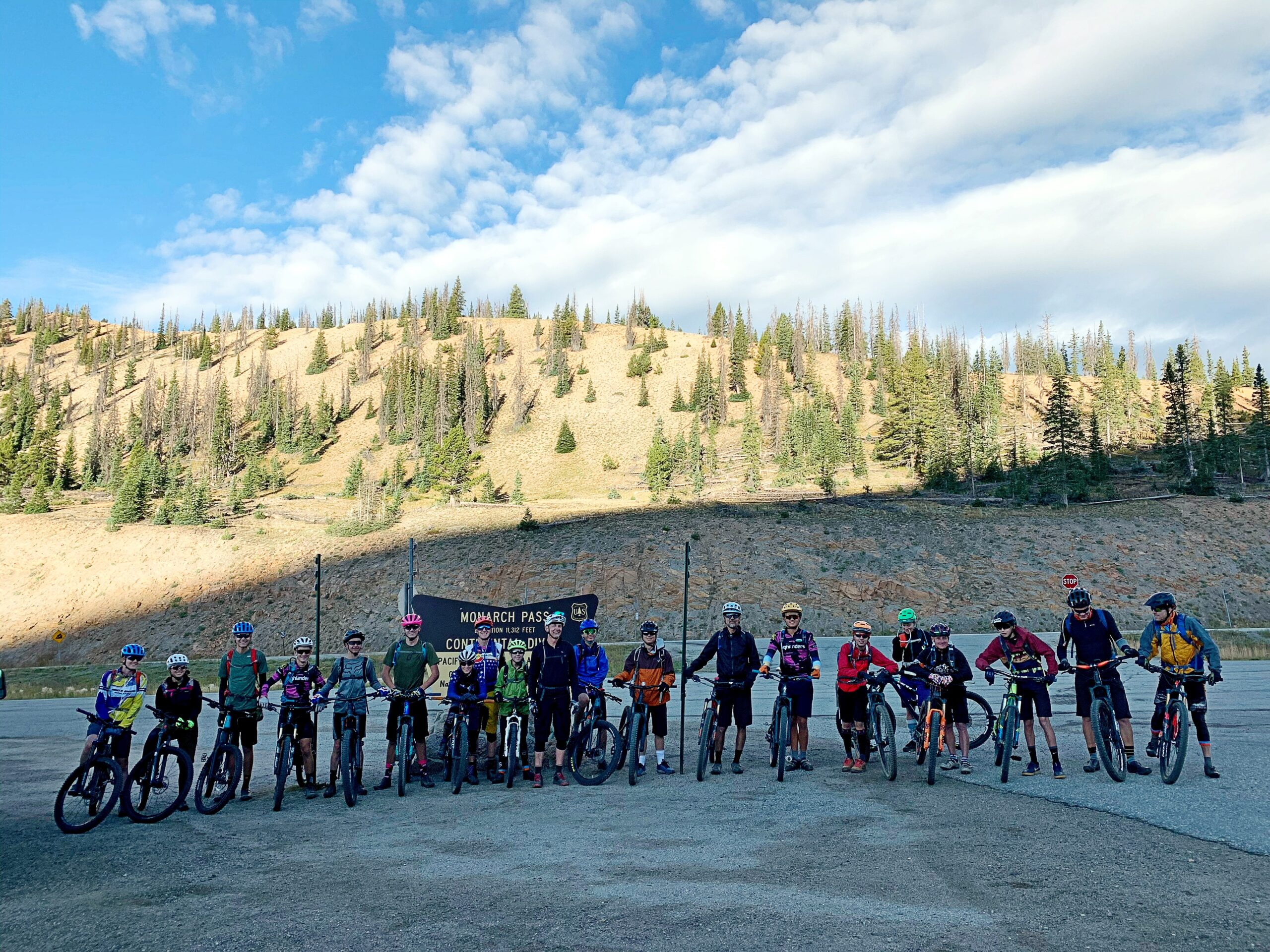 Group of Youth Cyclists in Colorado Mountains
